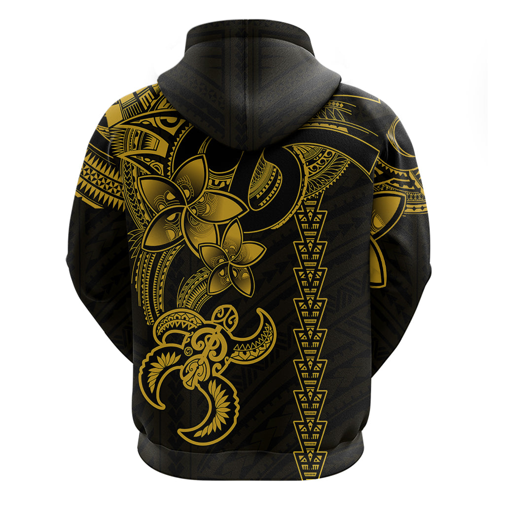 Hawaiian Tribal Hoodie Polynesian Kakau Turtle - Yellow - Wonder Print Shop
