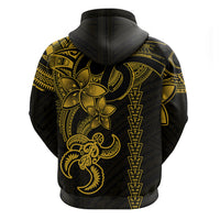 Hawaiian Tribal Hoodie Polynesian Kakau Turtle - Yellow - Wonder Print Shop