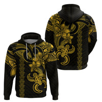Hawaiian Tribal Hoodie Polynesian Kakau Turtle - Yellow - Wonder Print Shop