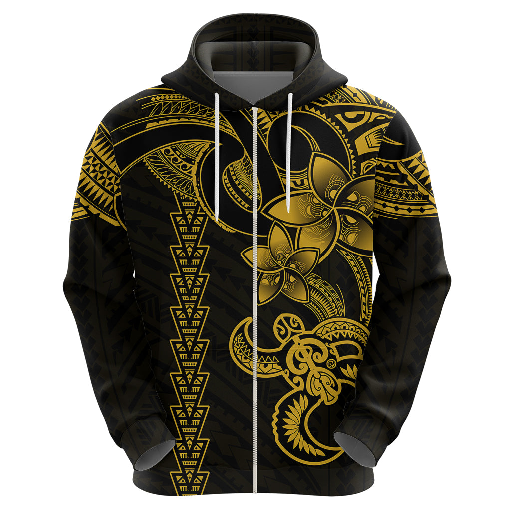 Hawaiian Tribal Hoodie Polynesian Kakau Turtle - Yellow - Wonder Print Shop