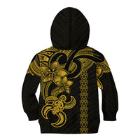Hawaiian Tribal Kid Hoodie Polynesian Kakau Turtle - Yellow - Wonder Print Shop