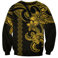 Hawaiian Tribal Sweatshirt Polynesian Kakau Turtle - Yellow - Wonder Print Shop