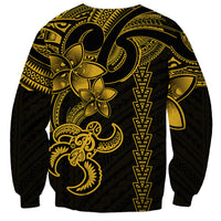 Hawaiian Tribal Sweatshirt Polynesian Kakau Turtle - Yellow - Wonder Print Shop