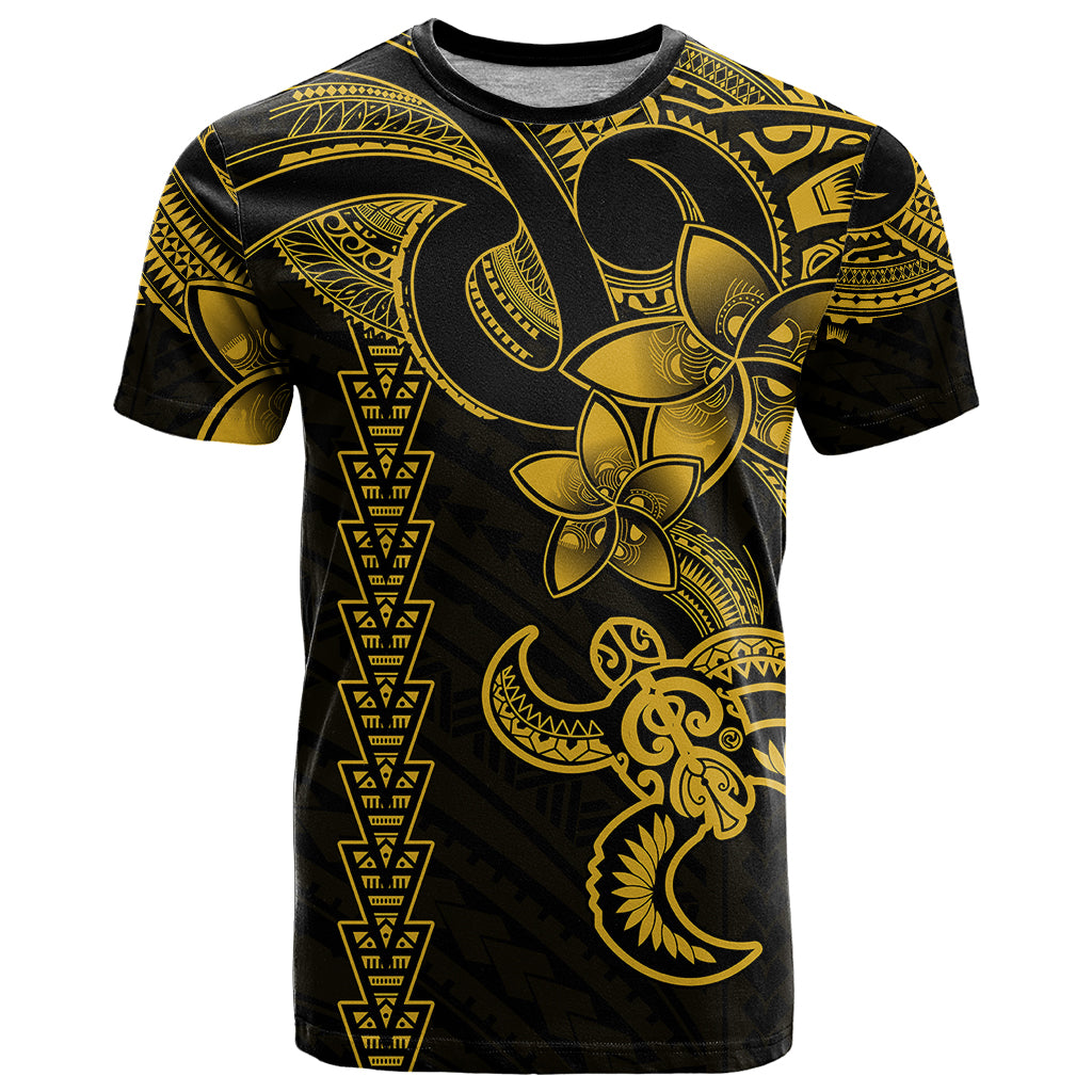 Hawaiian Tribal T Shirt Polynesian Kakau Turtle - Yellow - Wonder Print Shop