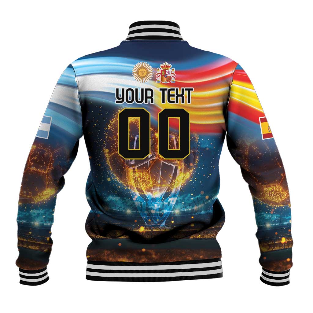 Custom Spain and Argentina Football Baseball Jacket Finalissima Make History Together LT9 - Wonder Print Shop