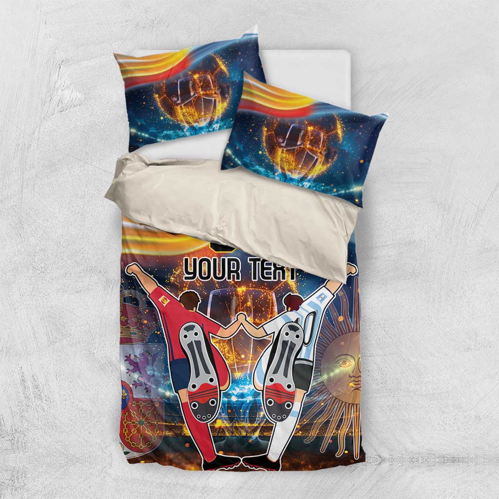 Custom Spain and Argentina Football Bedding Set Finalissima Make History Together LT9 - Wonder Print Shop