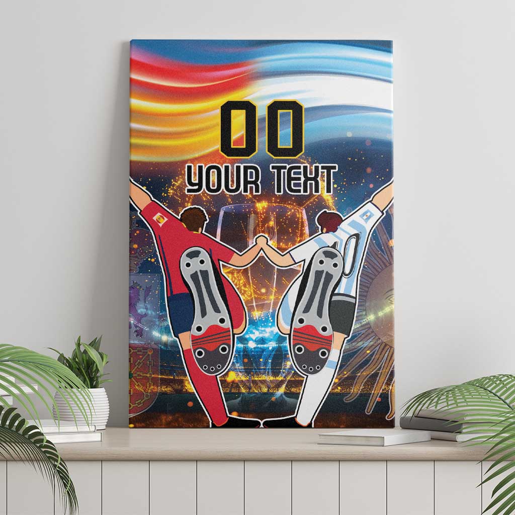 Custom Spain and Argentina Football Canvas Wall Art Finalissima Make History Together LT9 - Wonder Print Shop