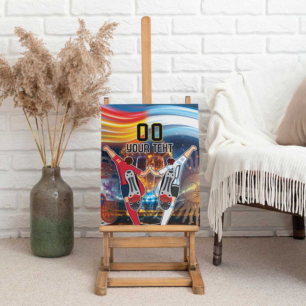 Custom Spain and Argentina Football Canvas Wall Art Finalissima Make History Together LT9 - Wonder Print Shop