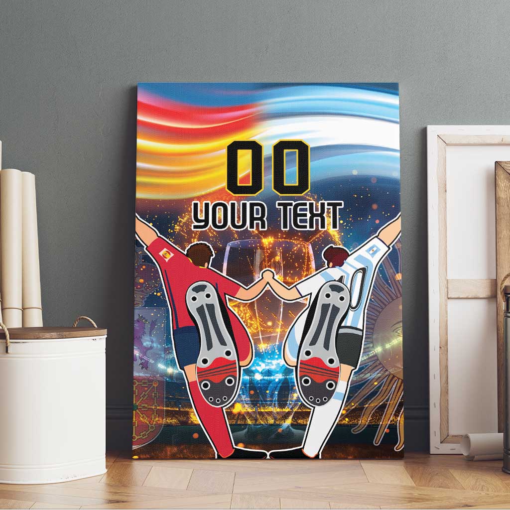 Custom Spain and Argentina Football Canvas Wall Art Finalissima Make History Together LT9 - Wonder Print Shop