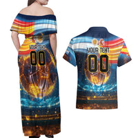 Custom Spain and Argentina Football Couples Matching Off Shoulder Maxi Dress and Hawaiian Shirt Finalissima Make History Together LT9 - Wonder Print Shop