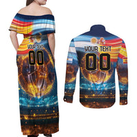 Custom Spain and Argentina Football Couples Matching Off Shoulder Maxi Dress and Long Sleeve Button Shirt Finalissima Make History Together LT9 - Wonder Print Shop