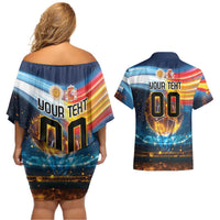 Custom Spain and Argentina Football Couples Matching Off Shoulder Short Dress and Hawaiian Shirt Finalissima Make History Together LT9 - Wonder Print Shop