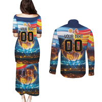 Custom Spain and Argentina Football Couples Matching Puletasi and Long Sleeve Button Shirt Finalissima Make History Together LT9 - Wonder Print Shop