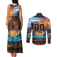 Custom Spain and Argentina Football Couples Matching Tank Maxi Dress and Long Sleeve Button Shirt Finalissima Make History Together LT9 - Wonder Print Shop