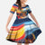 Custom Spain and Argentina Football Family Matching Long Sleeve Bodycon Dress and Hawaiian Shirt Finalissima Make History Together LT9 - Wonder Print Shop