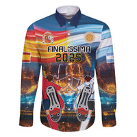 Custom Spain and Argentina Football Family Matching Long Sleeve Bodycon Dress and Hawaiian Shirt Finalissima Make History Together LT9 - Wonder Print Shop