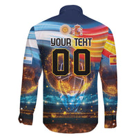 Custom Spain and Argentina Football Family Matching Long Sleeve Bodycon Dress and Hawaiian Shirt Finalissima Make History Together LT9 - Wonder Print Shop