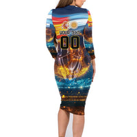 Custom Spain and Argentina Football Family Matching Long Sleeve Bodycon Dress and Hawaiian Shirt Finalissima Make History Together LT9 - Wonder Print Shop