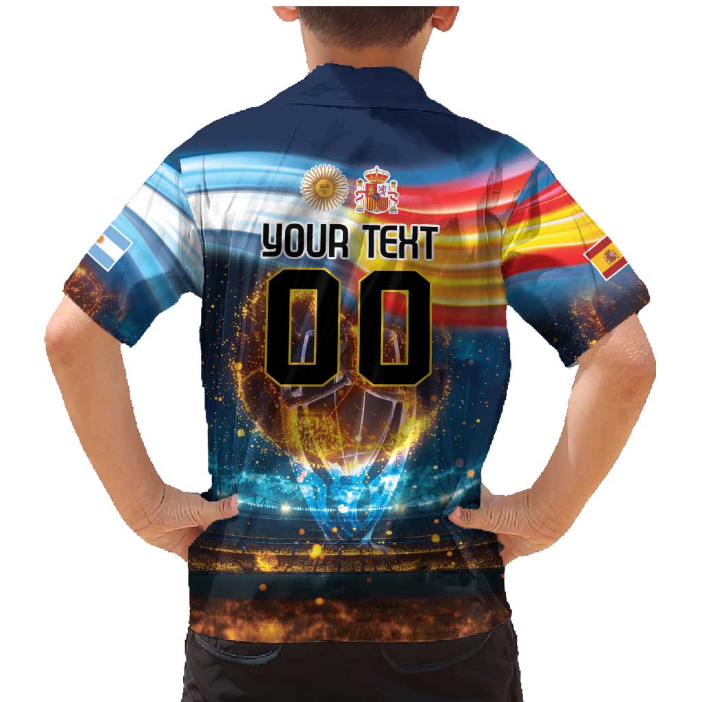 Custom Spain and Argentina Football Family Matching Mermaid Dress and Hawaiian Shirt Finalissima Make History Together LT9 - Wonder Print Shop