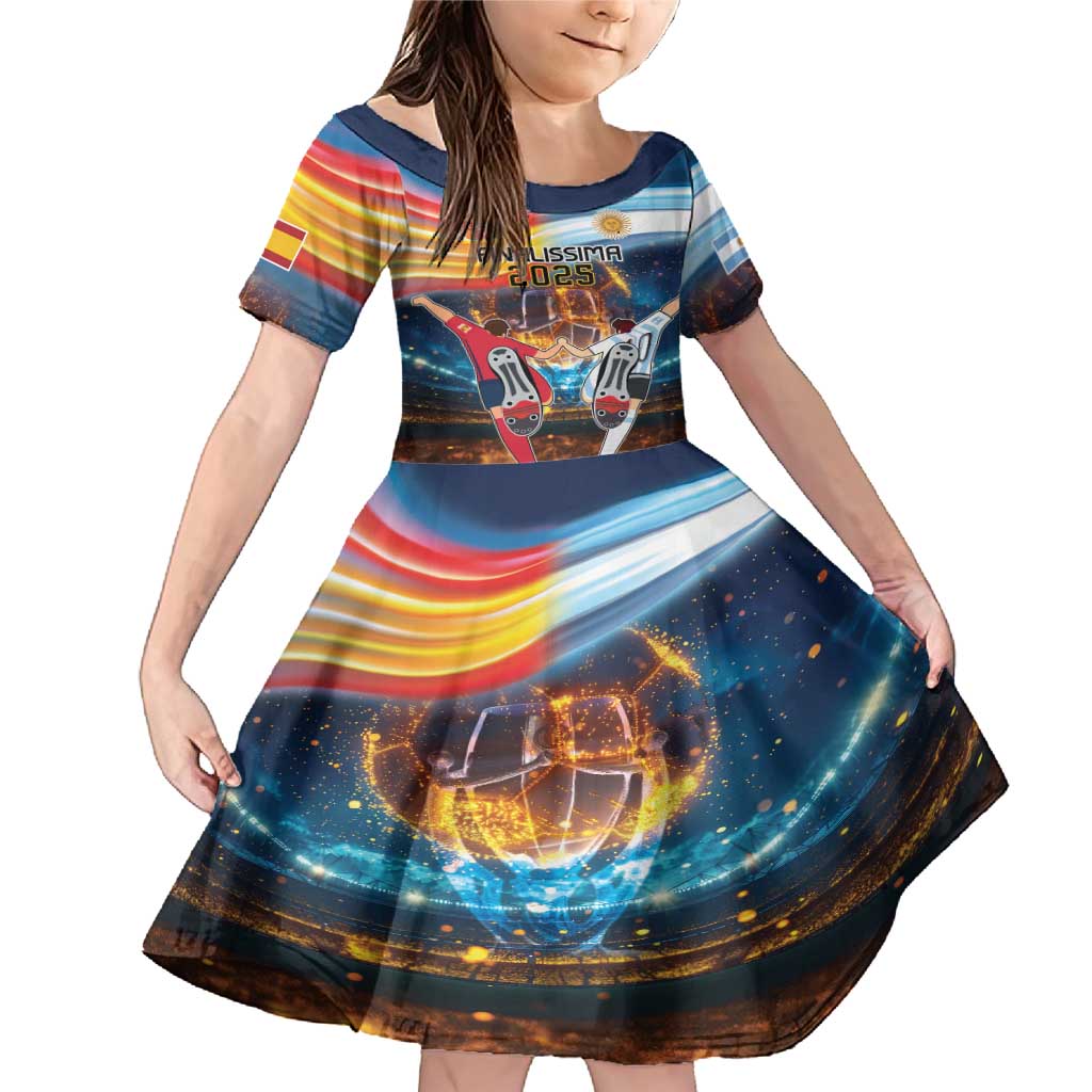 Custom Spain and Argentina Football Family Matching Mermaid Dress and Hawaiian Shirt Finalissima Make History Together LT9 - Wonder Print Shop