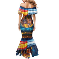 Custom Spain and Argentina Football Family Matching Mermaid Dress and Hawaiian Shirt Finalissima Make History Together LT9 - Wonder Print Shop