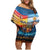 Custom Spain and Argentina Football Family Matching Off Shoulder Short Dress and Hawaiian Shirt Finalissima Make History Together LT9 - Wonder Print Shop