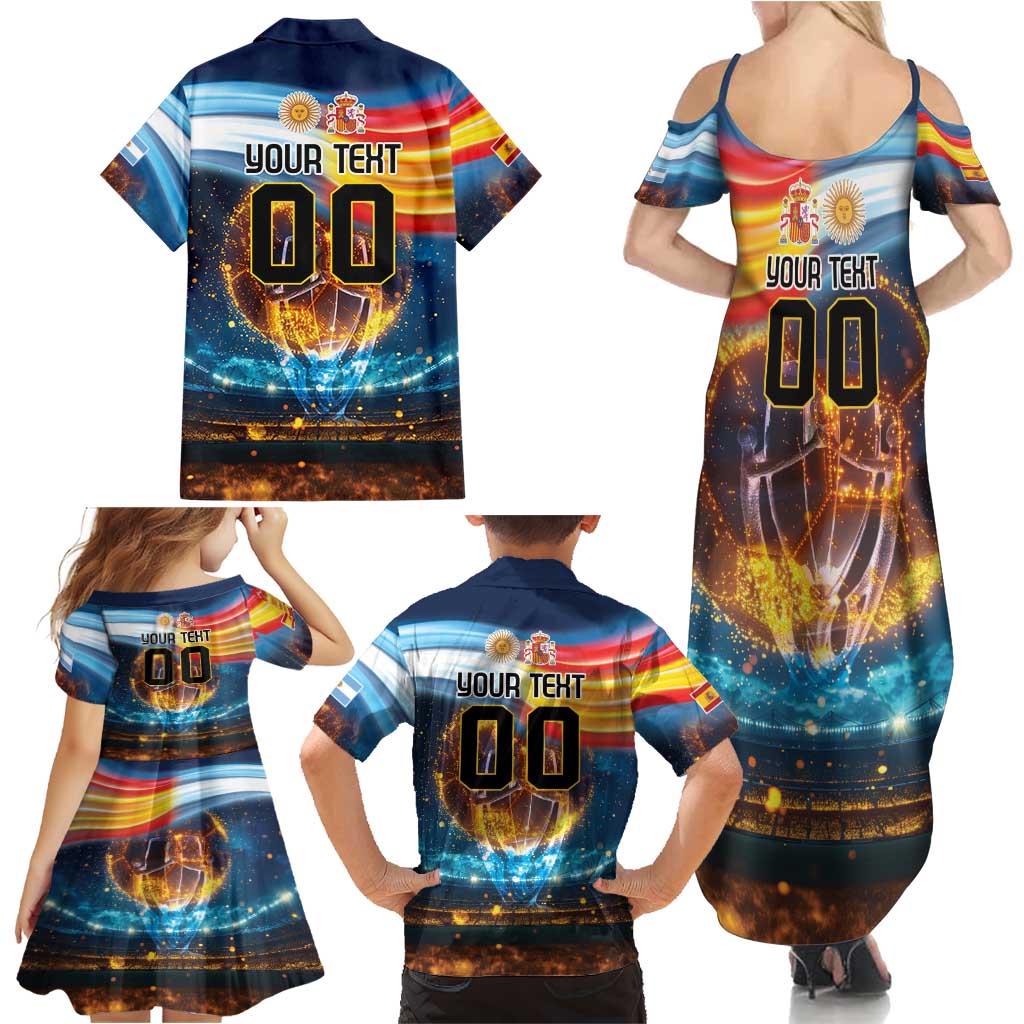 Custom Spain and Argentina Football Family Matching Summer Maxi Dress and Hawaiian Shirt Finalissima Make History Together - Wonder Print Shop