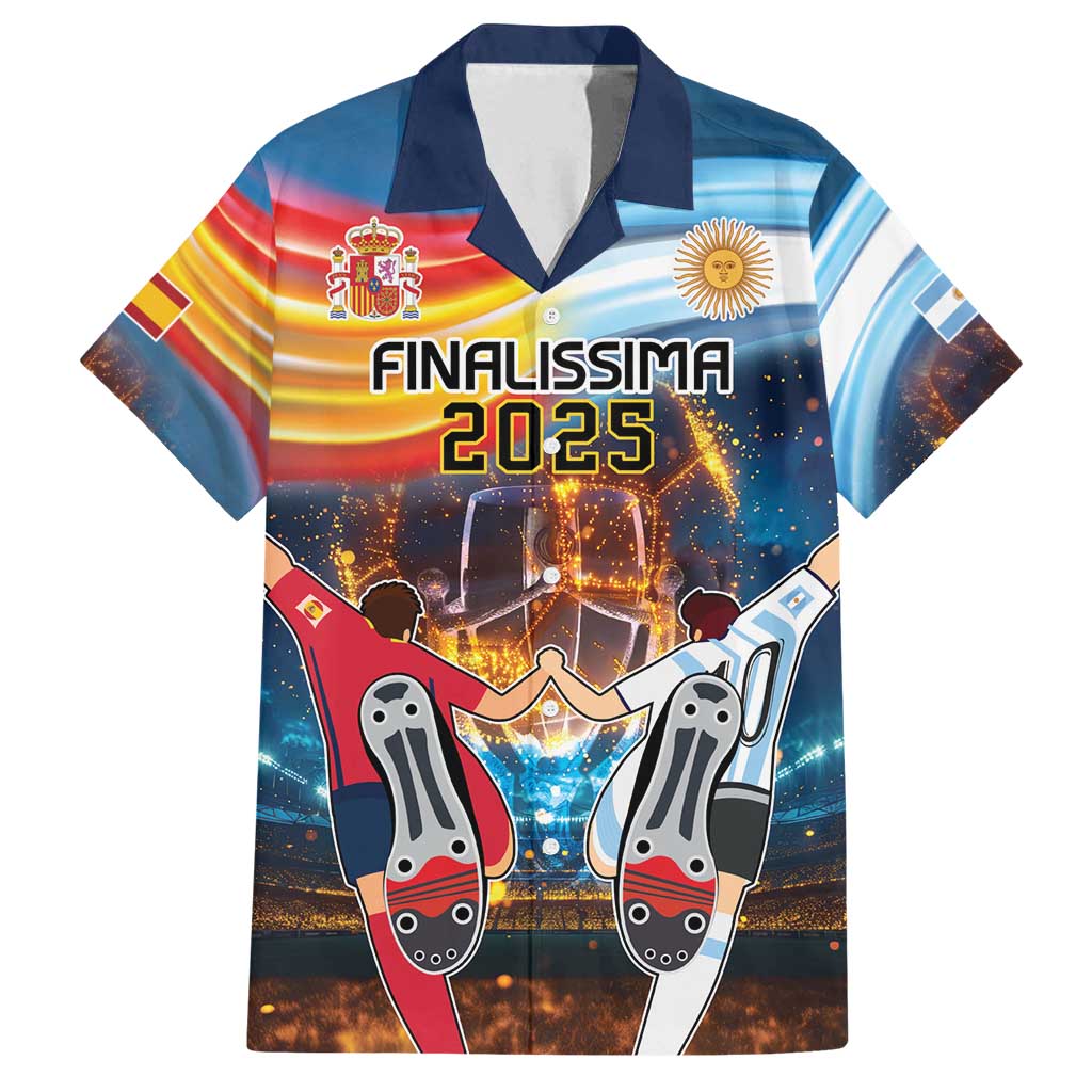 Custom Spain and Argentina Football Family Matching Tank Maxi Dress and Hawaiian Shirt Finalissima Make History Together - Wonder Print Shop