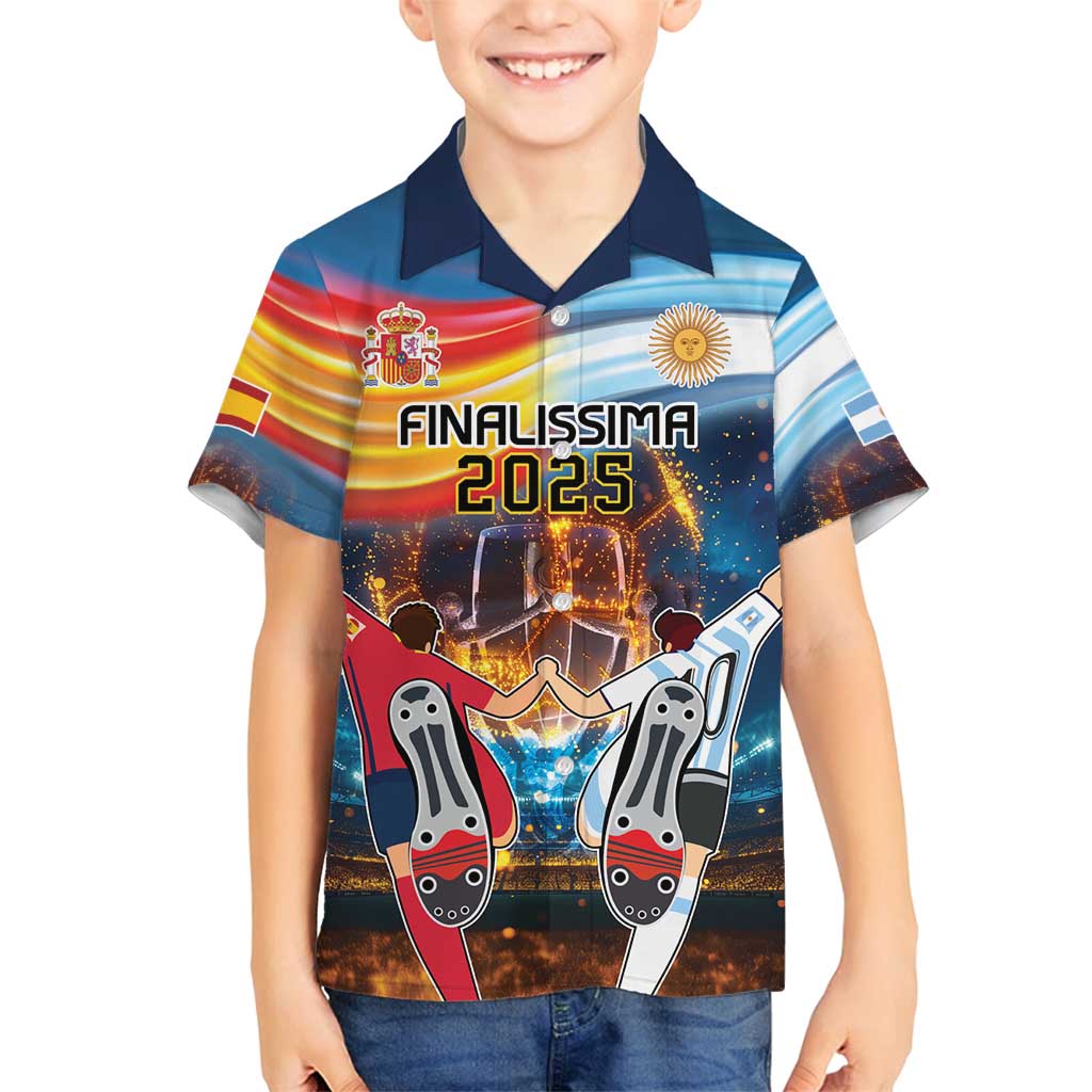 Custom Spain and Argentina Football Family Matching Tank Maxi Dress and Hawaiian Shirt Finalissima Make History Together - Wonder Print Shop