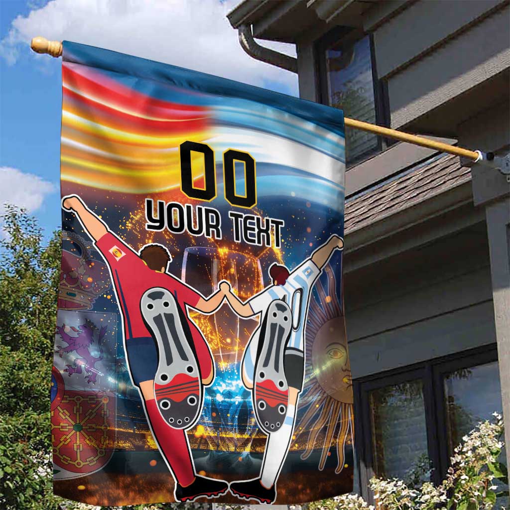 Custom Spain and Argentina Football Garden Flag Finalissima Make History Together - Wonder Print Shop