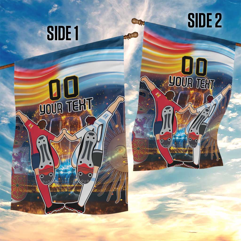 Custom Spain and Argentina Football Garden Flag Finalissima Make History Together - Wonder Print Shop