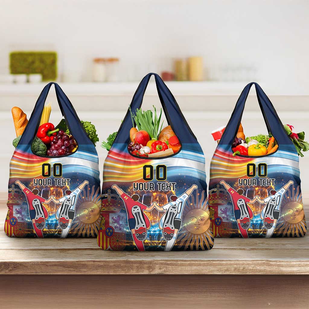 Custom Spain and Argentina Football Grocery Bag Finalissima Make History Together