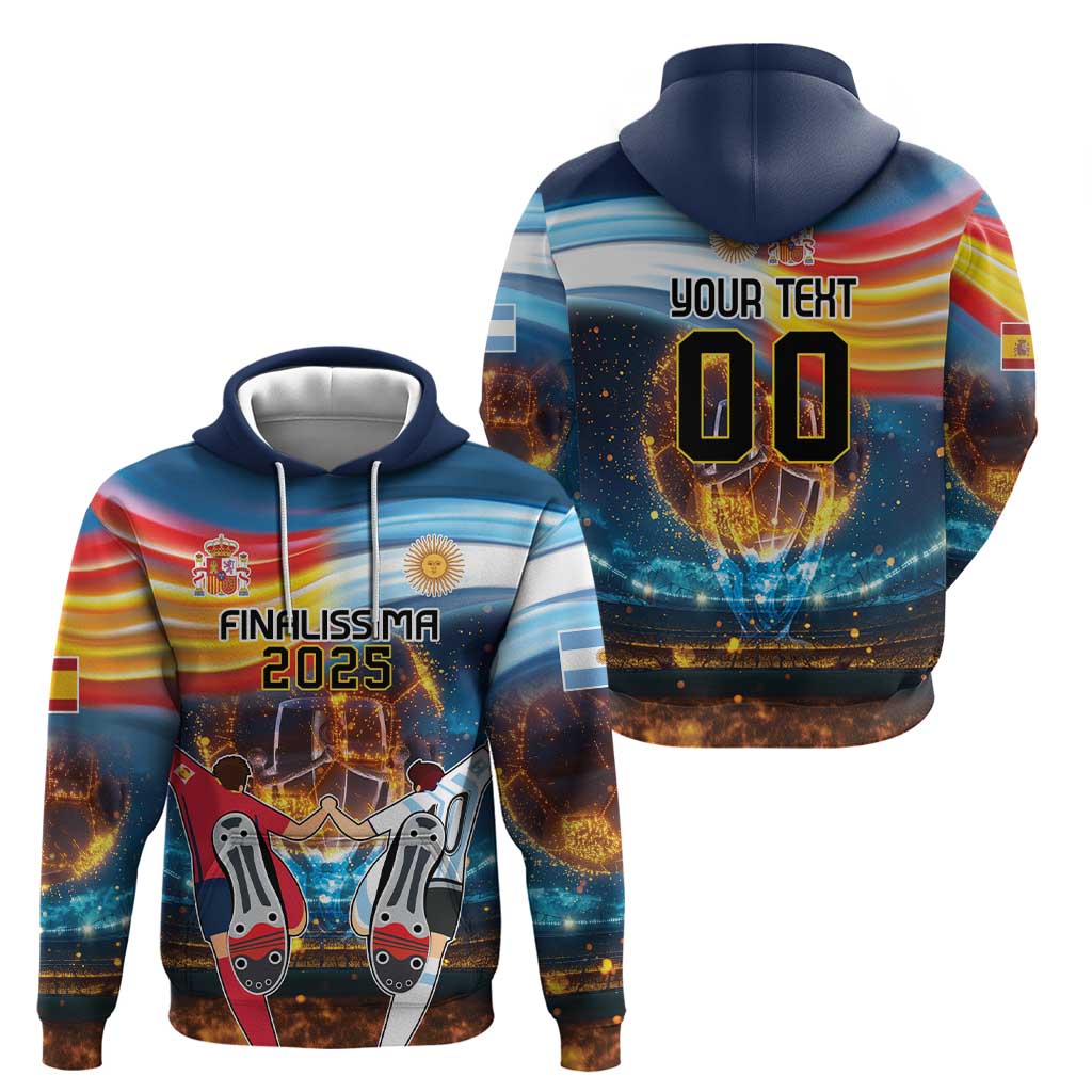 Custom Spain and Argentina Football Hoodie Finalissima Make History Together - Wonder Print Shop