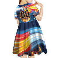 Custom Spain and Argentina Football Kid Short Sleeve Dress Finalissima Make History Together - Wonder Print Shop