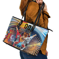 Custom Spain and Argentina Football Leather Tote Bag Finalissima Make History Together - Wonder Print Shop