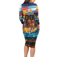 Custom Spain and Argentina Football Long Sleeve Bodycon Dress Finalissima Make History Together - Wonder Print Shop
