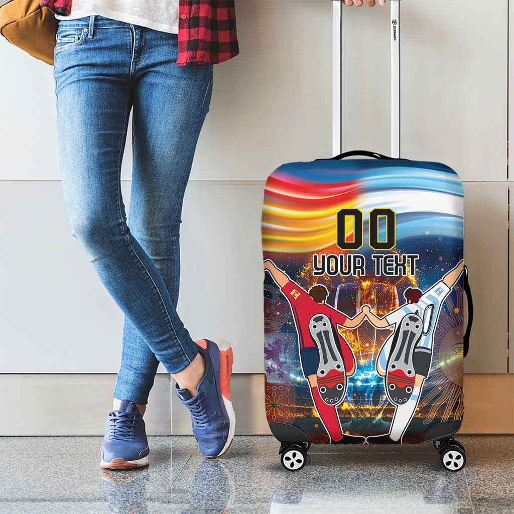 Custom Spain and Argentina Football Luggage Cover Finalissima Make History Together - Wonder Print Shop