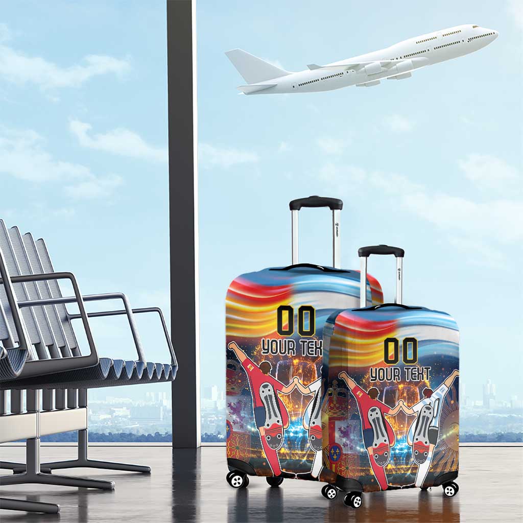 Custom Spain and Argentina Football Luggage Cover Finalissima Make History Together - Wonder Print Shop