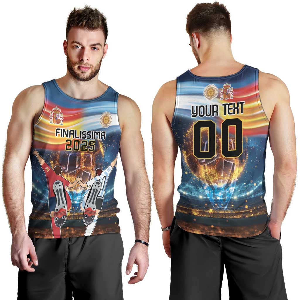 Custom Spain and Argentina Football Men Tank Top Finalissima Make History Together - Wonder Print Shop