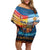 Custom Spain and Argentina Football Off Shoulder Short Dress Finalissima Make History Together - Wonder Print Shop