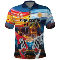 Custom Spain and Argentina Football Polo Shirt Finalissima Make History Together - Wonder Print Shop