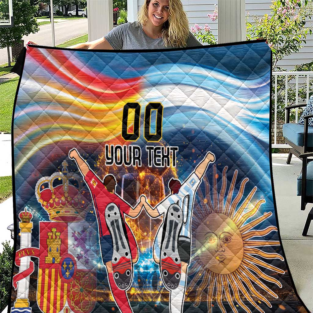Custom Spain and Argentina Football Quilt Finalissima Make History Together - Wonder Print Shop