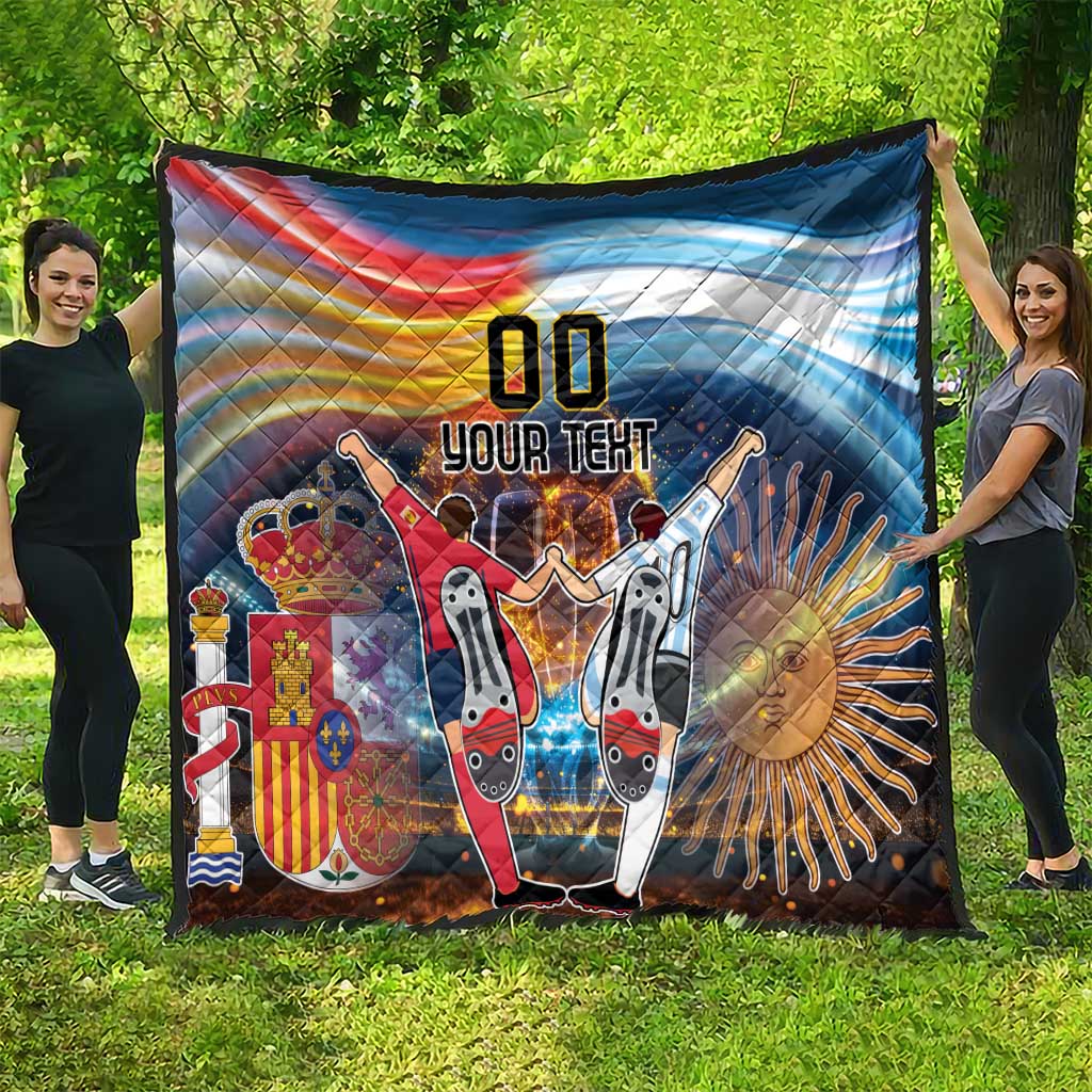 Custom Spain and Argentina Football Quilt Finalissima Make History Together - Wonder Print Shop