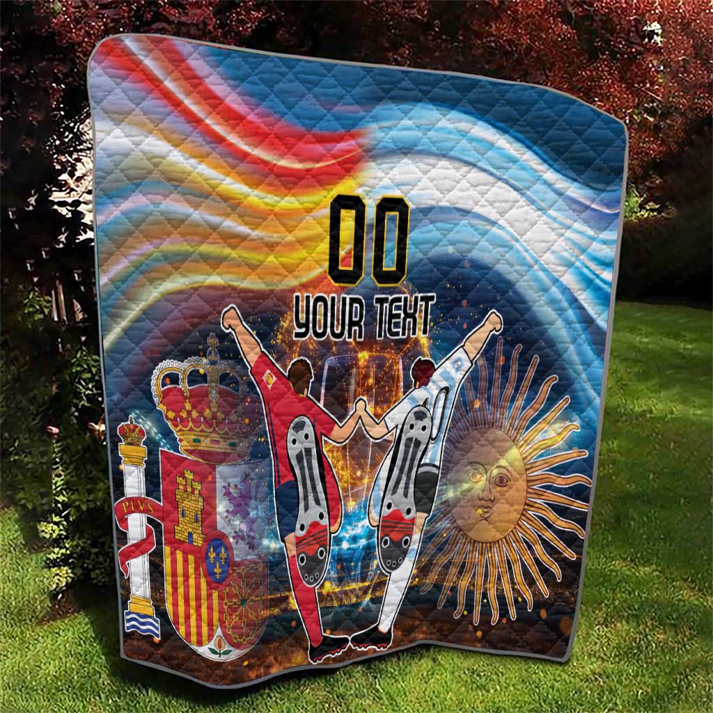 Custom Spain and Argentina Football Quilt Finalissima Make History Together - Wonder Print Shop