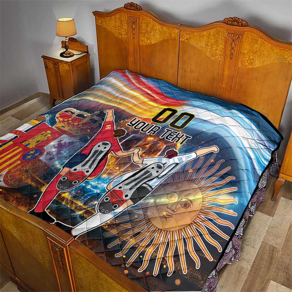 Custom Spain and Argentina Football Quilt Finalissima Make History Together - Wonder Print Shop