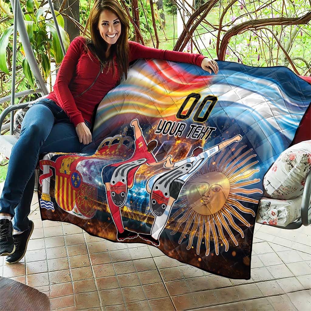 Custom Spain and Argentina Football Quilt Finalissima Make History Together - Wonder Print Shop