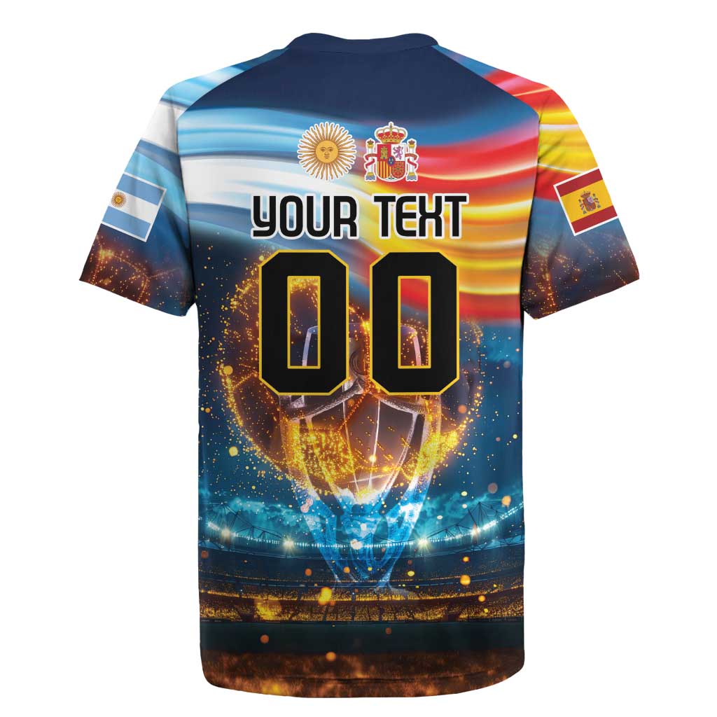 Custom Spain and Argentina Football Rugby Jersey Finalissima Make History Together - Wonder Print Shop