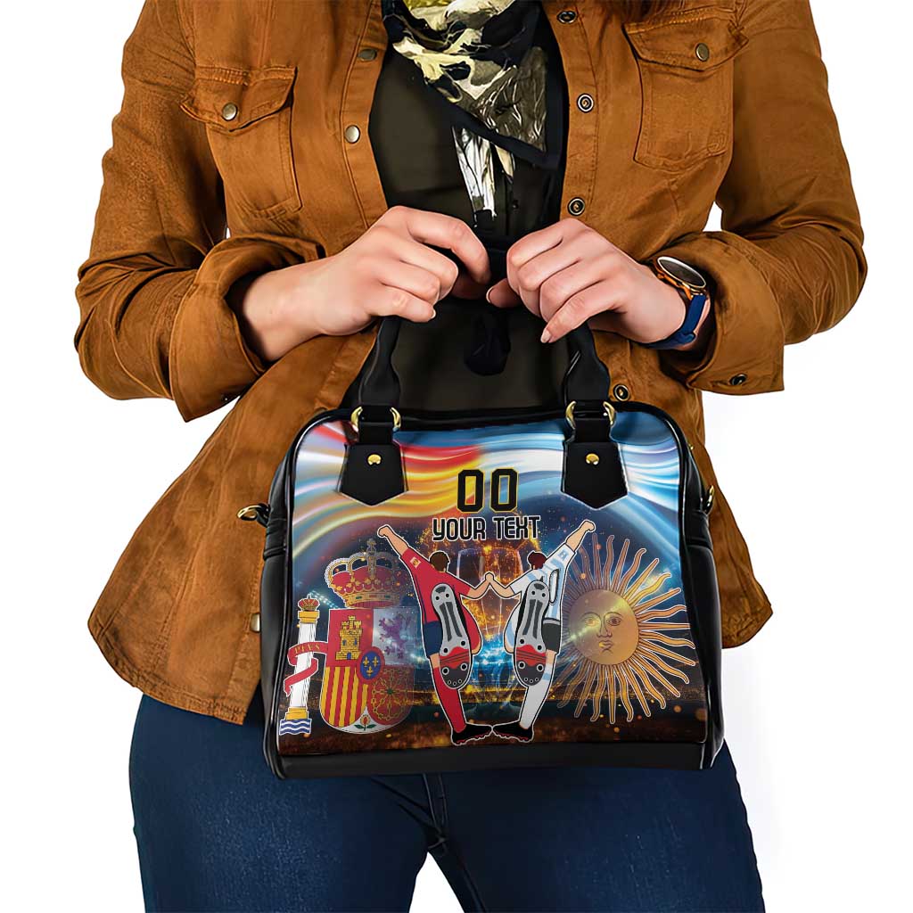 Custom Spain and Argentina Football Shoulder Handbag Finalissima Make History Together