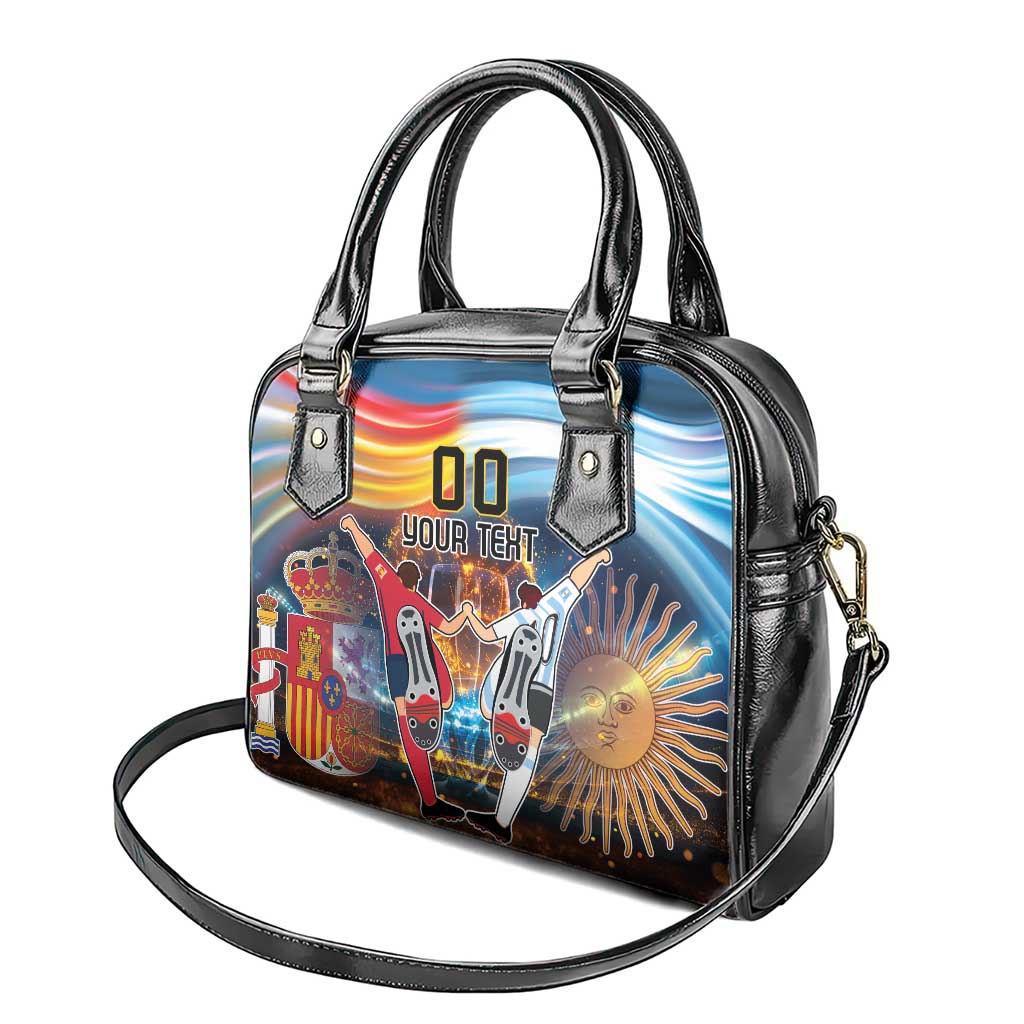 Custom Spain and Argentina Football Shoulder Handbag Finalissima Make History Together