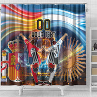 Custom Spain and Argentina Football Shower Curtain Finalissima Make History Together